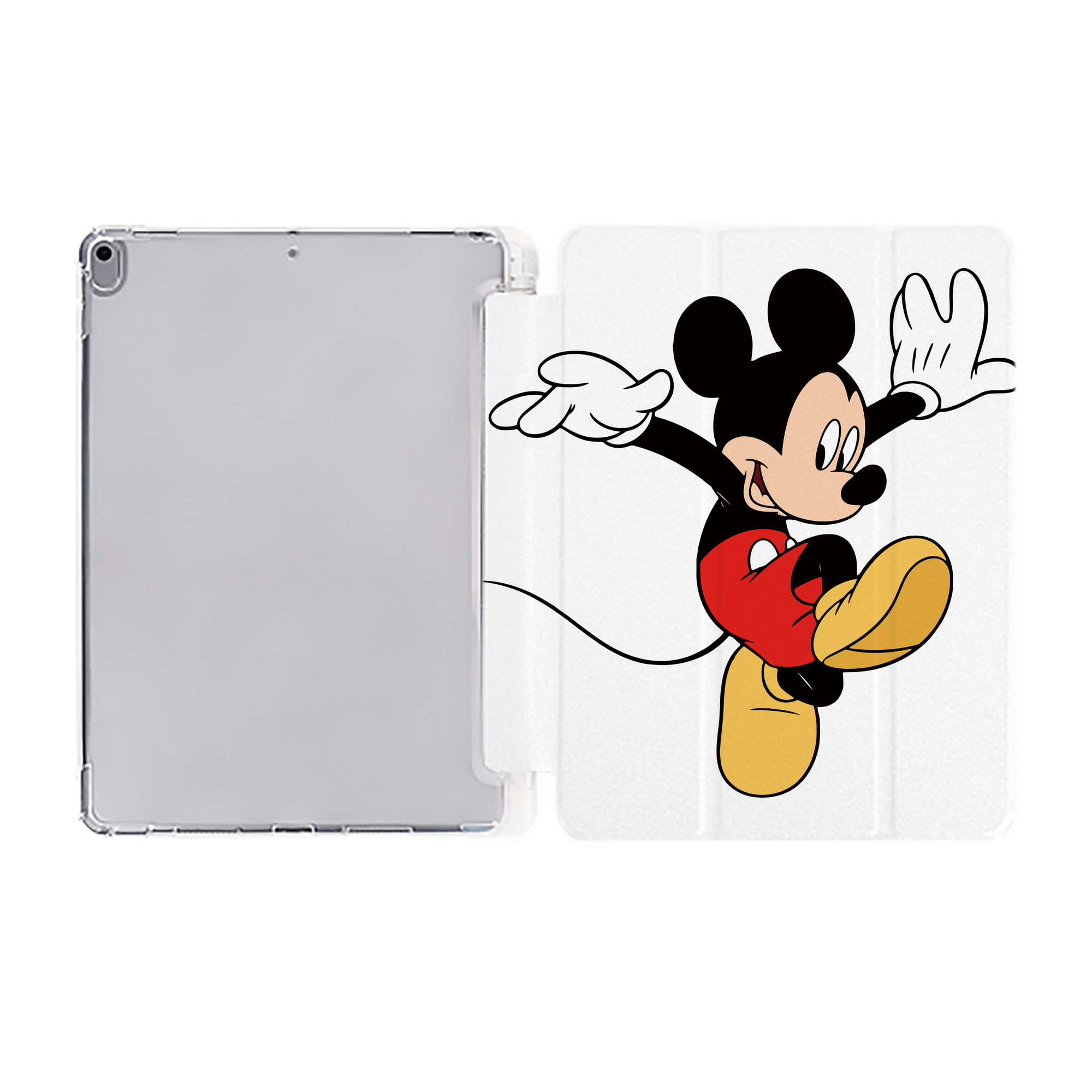 （画像用） ミッキーマウス Mickey Mouse IPad ケース ペン収納付き 三つ折りスタンド PUレザー×シリコン 対応機種9.5/10.5/10.9インチ